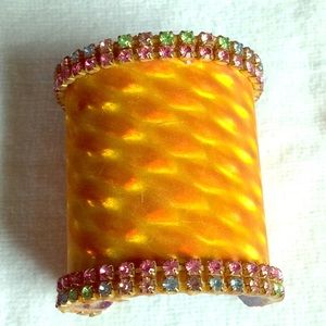 Rhinestone honeycomb cuff